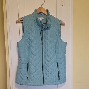 Lightweight Christopher & Banks Blue Quilted Puffer Vest Size M